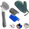 4 Pcs Cat Grooming Kit: Self-Cleaning Slicker Brush, Deshedding Glove & Corner Massagers for Shedding