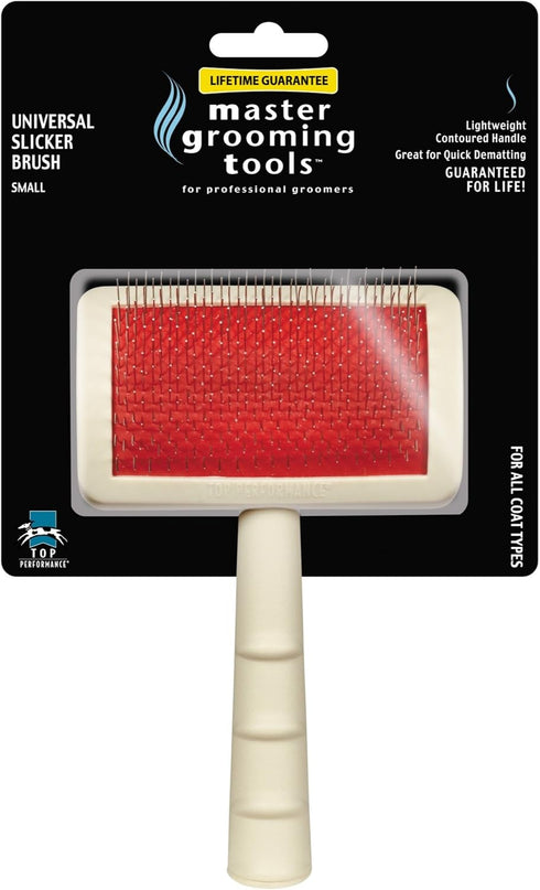 Master Grooming Tools Universal Small Slicker Brush for Pets, White