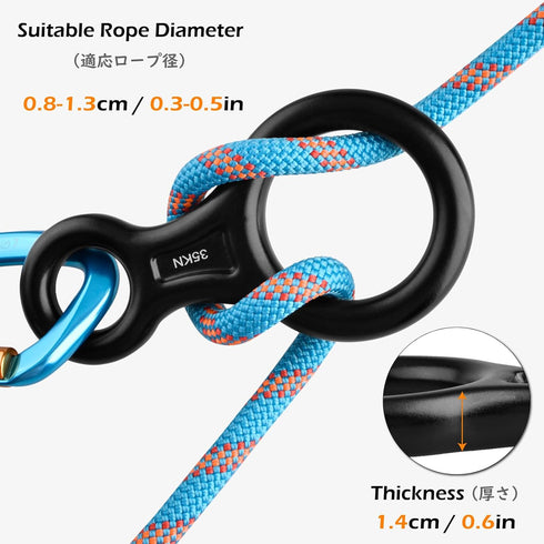 TRIWONDER Rescue Figure 8 Descender, 35kN 50kN Aluminum Rappelling Belay Gear, Climbing Rigging Plate Downhill
