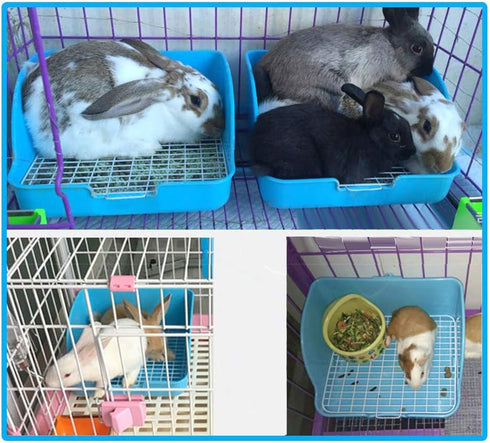 10"x8" Rat Small Litter Box, Square Corner Litter Box Training Pan with Grid Potty Tray Toilet for Cage Small