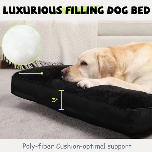 Dog Crate Bed Waterproof Deluxe Plush Dog Beds with Removable Washable Cover, Anti-Slip Bottom for Large, Medium,