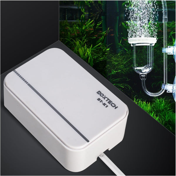 boxtech Ultra Quiet Aquarium Air Pump, 2 Watt Fish Tank Bubbler for 1-30 Gallon Oxygen Aeration
