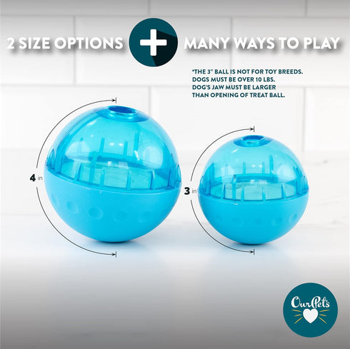 4" Our Pets Smarter Toys IQ Treat Ball - Colors Mary Vary - - for Larger Dogs