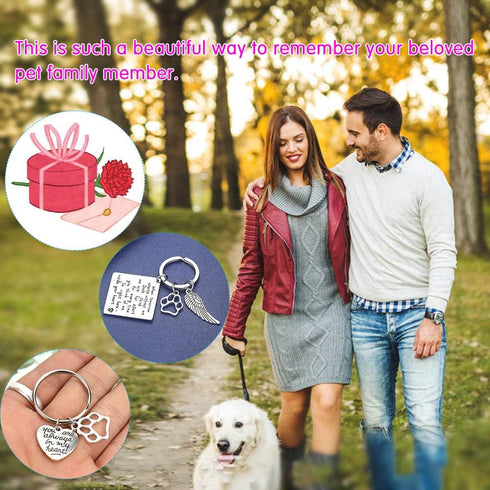 Oubaka Pet Memorial Keychain Gift, Remembrance Keychain for Pet Loss Sympathy