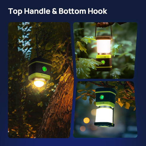 1000LM, 4 IPX4 2-Pack Consciot LED Battery Powered Camping Lantern, Light Modes, Waterproof Portable Tent Flashlight