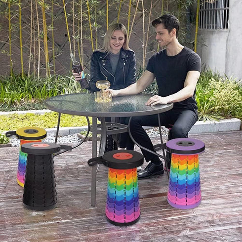 Softfree 500lb, Portable Telescoping Stool for Adults Heavy Duty, Plastic Collapsible Chair Can Hold Retractable