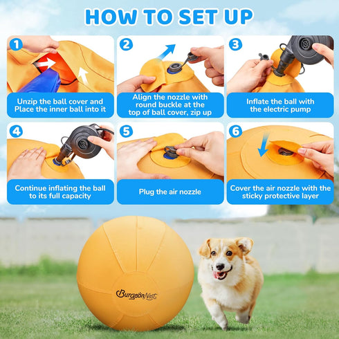 25'' BurgeonNest Herding Ball for Dogs, Herding Ball for Australian Shepherds, Cattle, Border Collies & Medium/Large