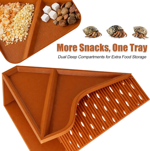 Rumexeng 2.4in Hermit Crab Cave Habitat with Climbing Tunnel, Underground Hideout Shelter with Feeding Bowls
