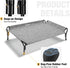 Veehoo Cooling Elevated Dog Bed for Large Dogs, Raised Bed with Guardrail & Slope Headrest, Durable Mesh