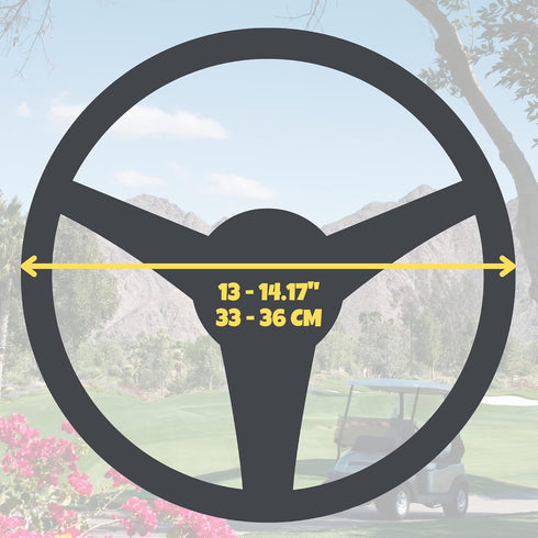 Universal Colorful Bling Crystal Diamond Rhinestones Golf Cart Steering Wheel Cover, Anti Slip Easy to Install (Red