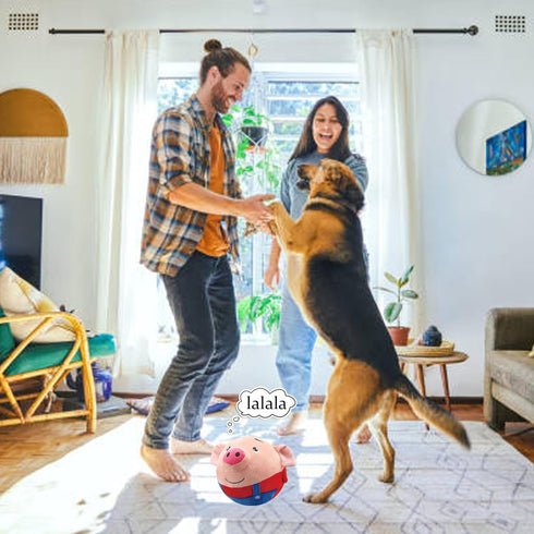 2024 New Update Cute Active Moving Pet Plush Toy - Interactive Squeaky Rolling Talking Ball Toy for Dogs & Cats