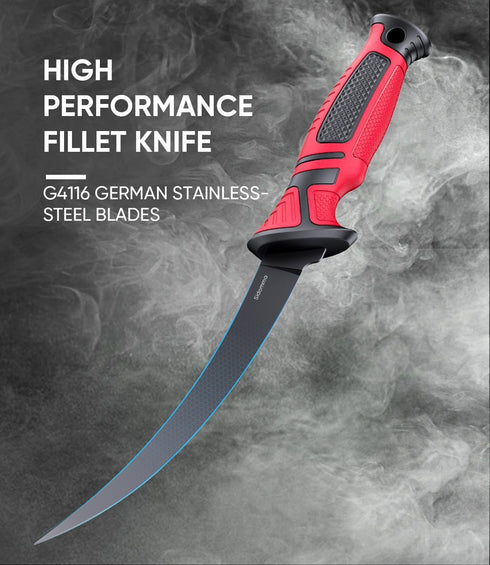 Sidomma Set 5"-6"-7" G4116 Fillet Knife and Bait Knife Performance German Flex Razor Sharp Stainless-Steel Blade