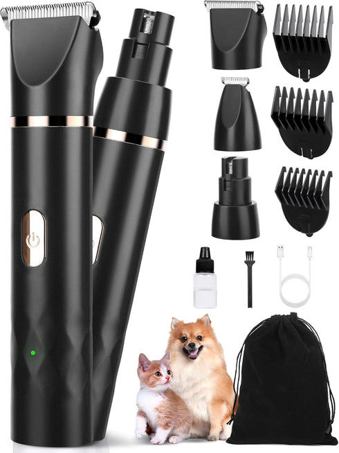3 in 1 Small Dog Grooming Kit, 2 Speed Rechargeable Dogs Hair