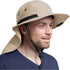 SUN CUBE Wide Brim Sun Hat for Men, Neck Flap Cover, UV Protection for Hiking, Camping, Gardening