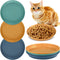 Gerrii 6 Pieces Shallow Cat Food Dish - Lightweight 6 Inch Wheat Straw Bowls for Small Cats