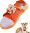 vocheer Dog Chew Toy, Durable Teething Shoe Interactive Squeaky Toy for Small Medium Breze, Machine Washable (Orange)
