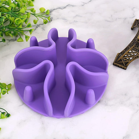 Doweiss Silicone Slow Feeder Dog Bowl Insert, Strong Suction Cups for Slow Eating Bowls, Large, Purple