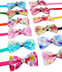 12pcs Pet Bowties Dog Bow Ties with Adjustable Neckties, Glittery Rhinestone Collar for Small Medium Pets
