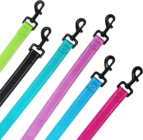 3 Handle Dog Leash, 10FT Heavy Duty Training Lead with Reflective Stitching and Padded Traffic Handles