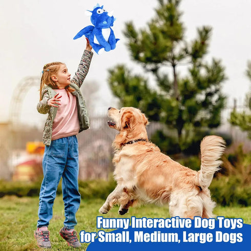 loncoldy Plush Dog Toys, Tough Chew Toys for Dogs, Crinkle Stuffed Squeaky Toy for Small Medium Large Breed