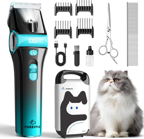 Cat Clippers for Grooming with 5-in-1 Blade, Cat Grooming Kit Cordless Rechargeable