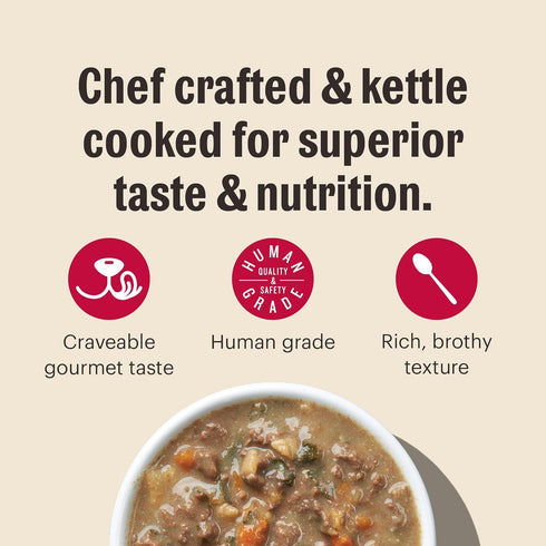 10.5 oz x6 The Honest Kitchen Human Made One Pot Stews: Braised Beef & Lamb Stew with Green Beans & Sweet Potatoes Wet