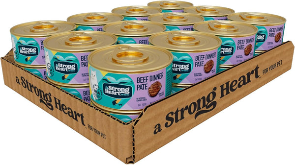 A Strong Heart Canned Wet Cat Food, Beef Dinner Pat - 3
