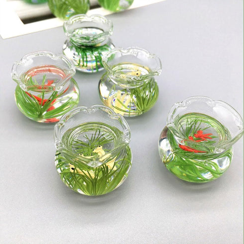 12 Pcs Miniature Glass Fish Bowls | Simulated Mini Fish Tank for Desktop Office Accessories