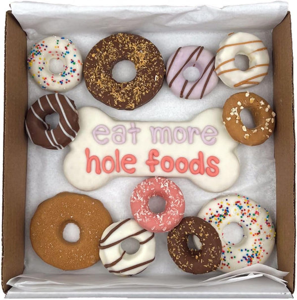Wufers Doggie Donut Cookie Box - 12 Cookies, Dog Treats, Human Grade Ingredients, Gentle for All Breeds