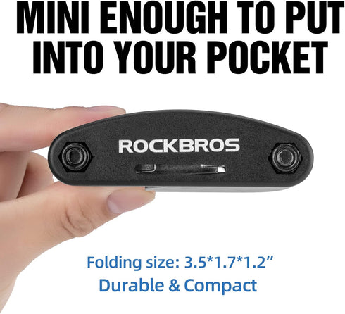 ROCKBROS Bike Repair Kits - 16 In 1 Multi-Function Portable Foldable Bike Tool Kit