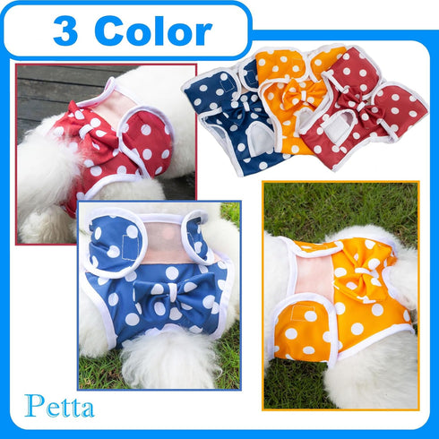 Pack 3,Reusable Dog Diapers for Small Female Dogs, Washable Heat Pants, of Period Underwear for Puppies in Heat, Medium