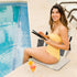 Novabright 1 Pcs Extra Large Foldable Pool Chair with Mesh Backrest Portable Camping Chairs Poolside Seat with Cup