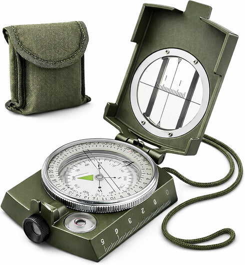 YKFLEXT Military Lensatic Compass, Hiking Compass for Survival Water-Resistant Outdoor Hiking Survival Direction