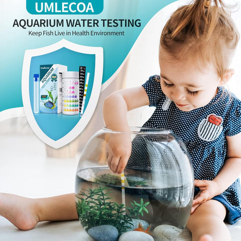 125 Aquarium Test Strips 7 in 1 for Freshwater and Saltwater with Test Tube & Thermometer