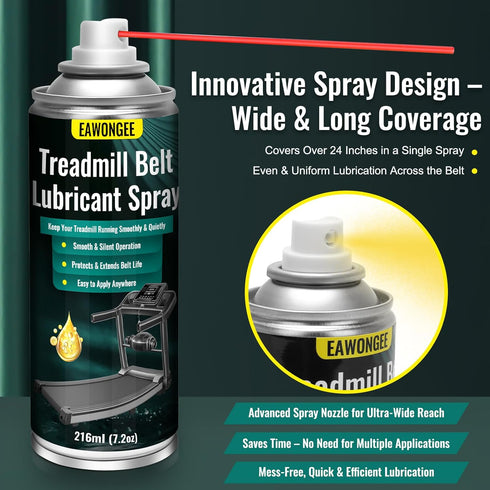 7.2oz EAWONGEE Treadmill Belt Lubricant Spray, Silicone Oil with Applicator Tube, High Temperature Resistant