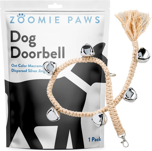 Hanging Door Bells for Potty Training, Decorative Dog Door Bells for Puppies, Pet Supplies, Silver Jingle Bells, 1-Pk