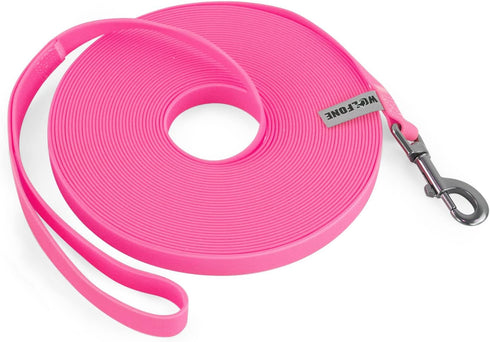10ft Pink Long Leash | Waterproof Training Dog Leash for Recall, Swimming, Camping, Beach, Hunting, Walking