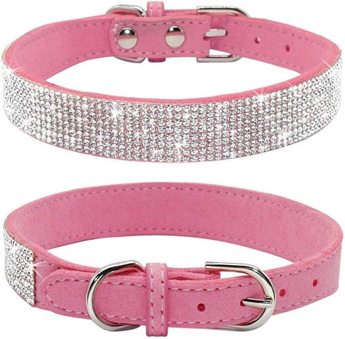 Rhinestone Bling Leather Dog Cat Collar & Leash Set Crystal Diamonds Studded Cute Bowknot Puppy Small Dogs Collar Puppy Leash