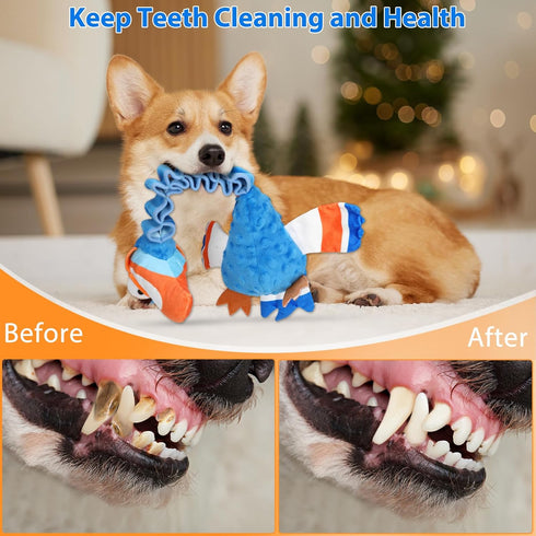 Squeaky Dog Toys for Large Dogs | Tough Tug of War Puppy Toy | Cute Animal Design Plush Chew Toys