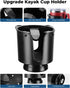 KEMIMOTO Kayak Cup Holder with Track Mount Install, Anti-Slip Clips, Compatible with Yeti or Other 12-32 oz Bottles