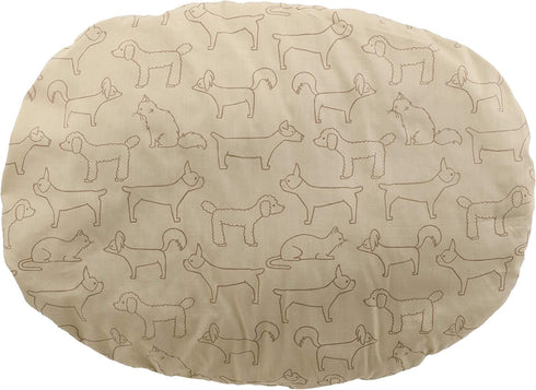 Richell Oval Pet Bed for Medium Dogs & Cats, Flexible Waterproof Plastic Frame with Washable Polyester Cushion,