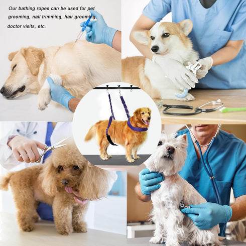 ASOCEA Dog Grooming Belly Straps; Nylon Restraint Loops for Small Medium Dogs, Pet Bathing Restraint Band