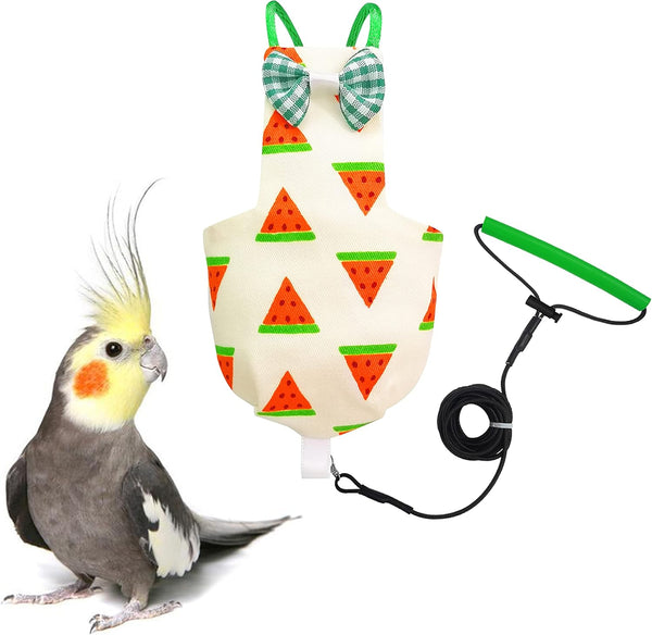 VANFAVORI Bird Diaper Harness Flight Suit Clothes with 80 Inch Flying Leash