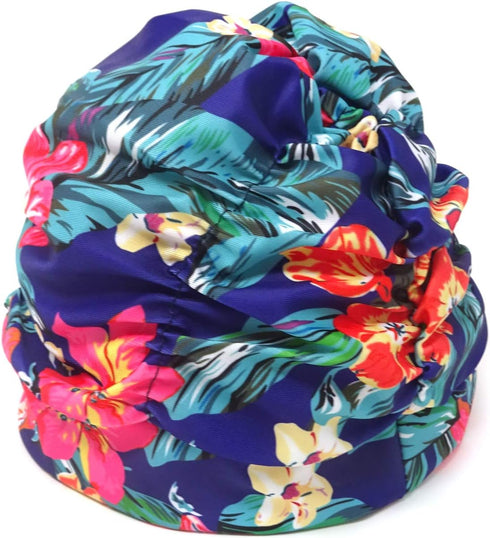 Honbay Pleated Swimming Cap, Long Hair Swim Cap Bathing Cap, Non-Waterproof (Canna)