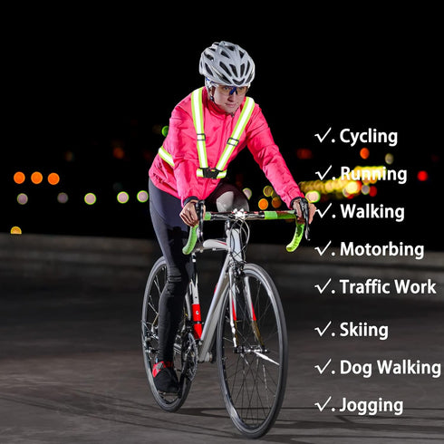 High Visibility Reflective Safety Vest, Adjustable Reflective Gear for Running, Walking, Jogging, Hiking, Night Cycling