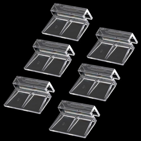 6 PCS Aquarium Lid Clips, 6mm Clear Acrylic Fish Tank Holder for Rimless Glass Top