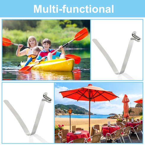 PATIKIL 11x6mm Kayak Paddle Snaps - 6 Pack Steel V Shaped Clips for Tent Poles, Push Button Spring Clips