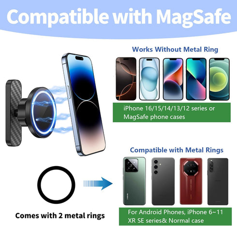 iPhone16 15 14 13 12 N52 Icon,360 Magnetic Golf Cart Phone Holder,Compatible with MagSafe Series,Strong Magnet,Golf