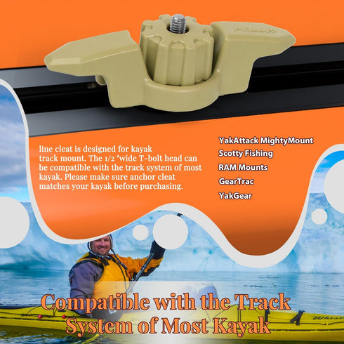 Kayak Anchor Cleat for Track Mount, Standard Kayak Cleat for Rail Mount Accessories