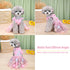 SEIS Flower Lace Dog Dress, Cat Princess Suspender Costume, Puppy Tutu Floral & Bow Clothes for Small Medium Dogs